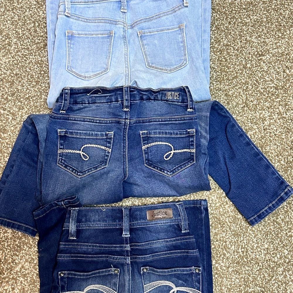 LOT of 3 Girls Skinny Jeans Bundle - Justice & Old Navy - Size 7 - Picture 9 of 16